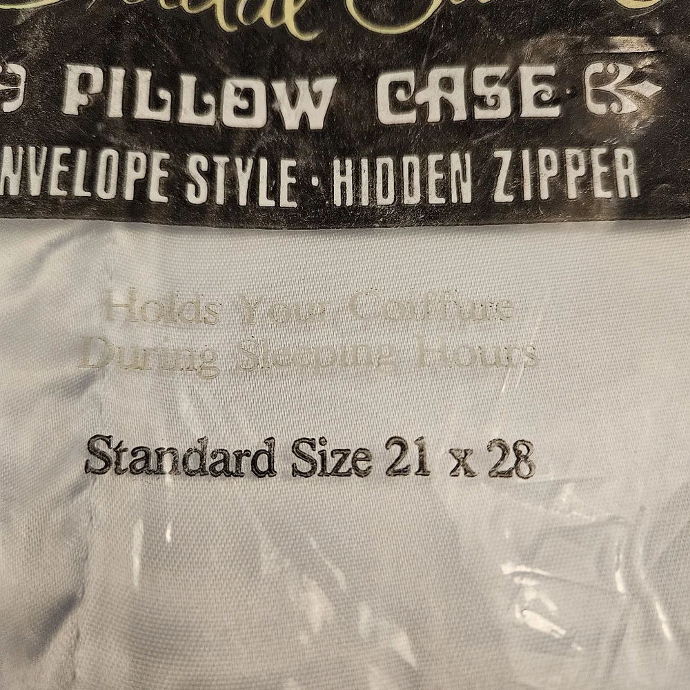 VTG NOS‎ Silky Sleep Bridal Satin Zippered Pillow Case Envelope Style Blue